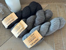 Cascade ECO Alpaca Black Charcoal Silver Gray 220 Yards 100 UNDYED Baby Alpaca
