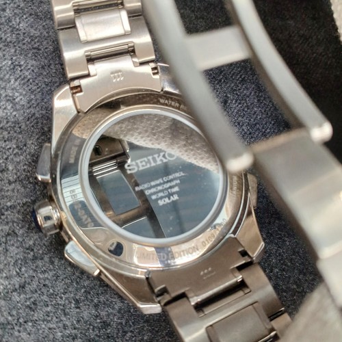 Seiko Brightz 8B92-0AT0 Édition Limitée Chronographe World Temps Solaire Montre - Photo 7 sur 8
