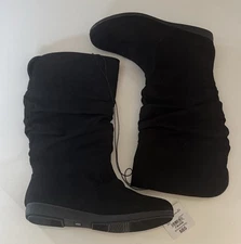 Black Slouch Boots Womens 8 Memory Foam