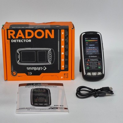Radon Detector Color Display RM-62 LifeBasis Portable TFT Rechargeable 504-Day