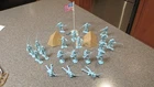 20 VTG MARX CIVIL WAR BLUE & GRAY PLAYSET BLUE SOLDIERS W/TIN FLAG & PUP TENTS