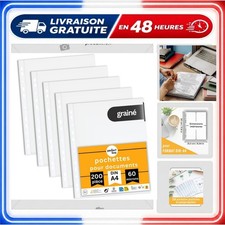 perfect line 200 pochettes transparentes A4 60 microns classeur documents