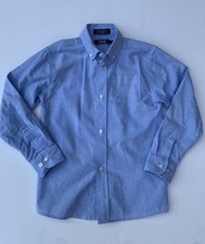 IZOD Boys Sz 7 Blue Button Down Long Sleeve Shirt