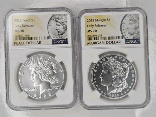 2025-P  Morgan & Peace Silver Dollar NGC MS70 Early Release