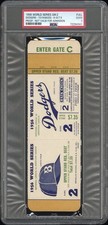 1956 WORLD SERIES GAME 2 FULL PROOF TICKET DODGERS NYY HRS: DUKE SNIDER/YOGI PSA