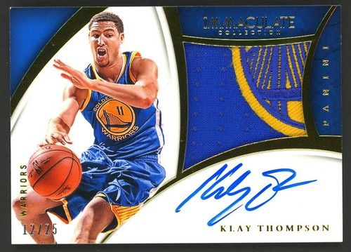 2014-15 Immaculate Gold Klay Thompson Warriors Game-Worn Logo Patch AUTO /25