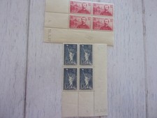 timbres  neufs ** 1937   n° 352+353 bloc 4 coin daté