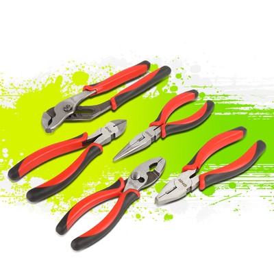 6.5'' 8'' Diagonal Cutter Needle Nose Linesman Slip Groove Joint Pliers Tool Kit
