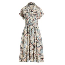 Lauren Ralph Lauren Size 8P Print Belted Crepe Camp Shirtdress NWT