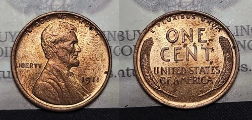 1911 P Lincoln Wheat Cent 1C BU
