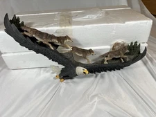 Night Flight Bradford Exchange Wall Decor Art 2007 Limited Edition Wolves Eagle