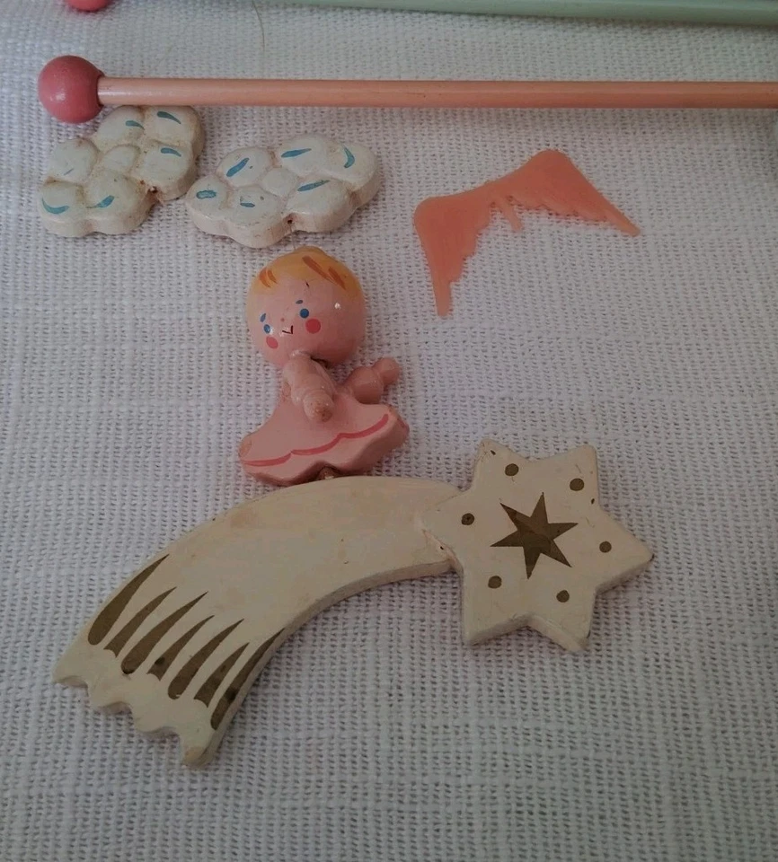 Cuna móvil vintage pintada a mano por Irmi ANGELS coleccionable Foto 4 de 4