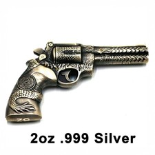 2oz Truth Guard .999 Silver Dragon Revolver Gun Coin Unique Novelty Collectible