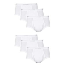 Hanes Men  s Full-Rise White Briefs 6-Pack, Comfort Flex Waistband, Multi-Size