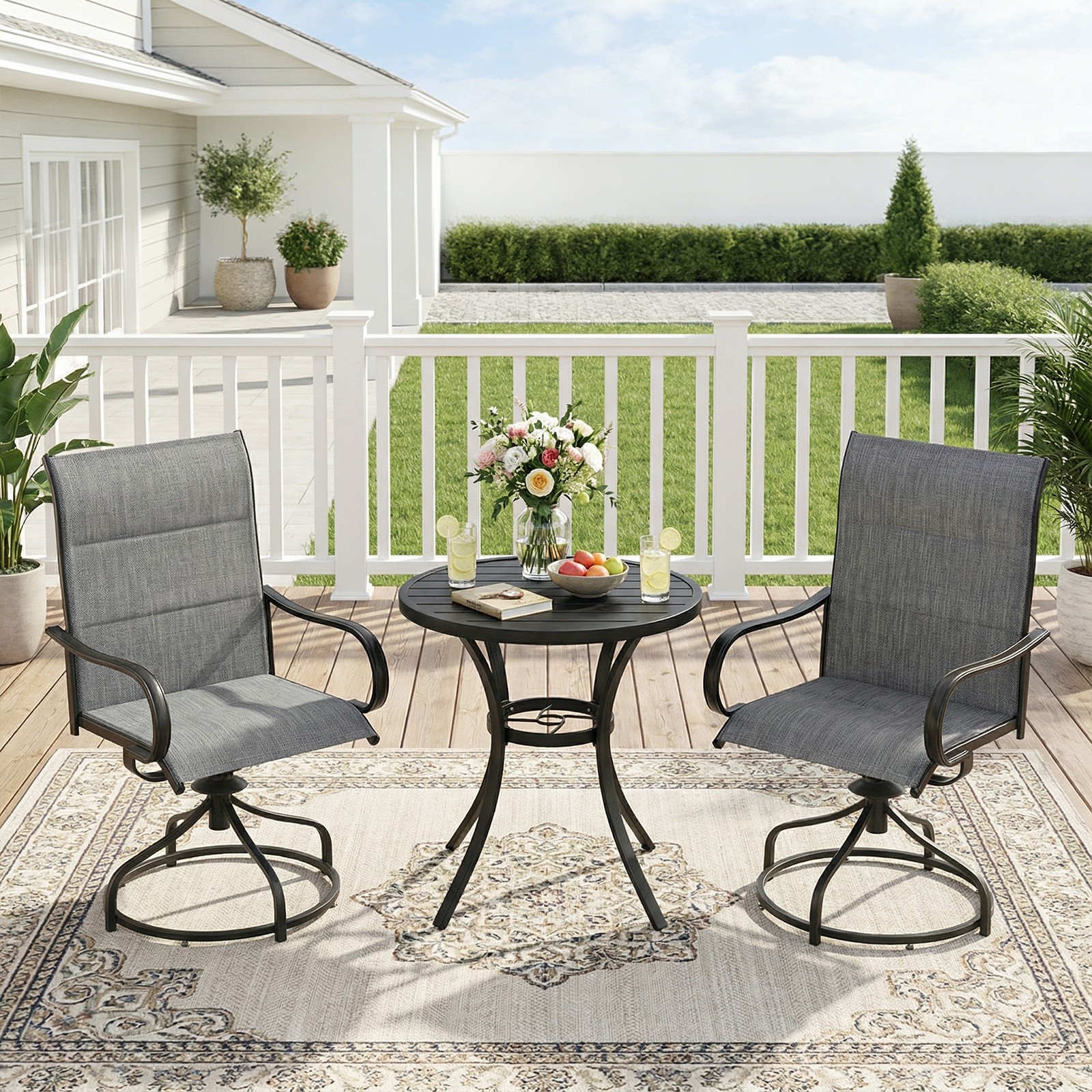 S Set Of 2, Outdoor 360&deg; Dining Chairs High Back