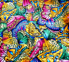 2 YD A/O MOSAIC PINK BUTTERFLY PRINT COTTON FABRIC