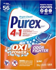 Purex 4-in-1 Laundry Detergent Pacs Oxi Power Odor Fighting 82.5oz 0.19 per gallon