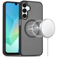 For Samsung A16 5G Case Magnetic Circle Soft Touch Translucent +Tempered Glass