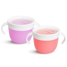 Munchkin Snack Catcher Toddler Cups, No Spil, 2 2 Pack, Pink/Purple