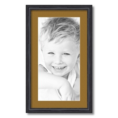 ArtToFrames Matted 14x24 Black Picture Frame with 2'' Mat, 10x20 Opening 4083