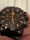 NIB Montres Prestige Lucent Men's Chronograph Watch - Black & Gold — photo 10