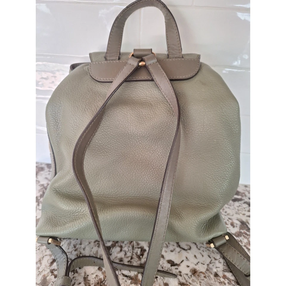 Michael Kors Women's Medium Pebbled Soft Leather Backpack Green - Image 3 of 4