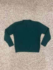 Men's Green Knit Pullover Sweater Crew Neck Long Sleeve