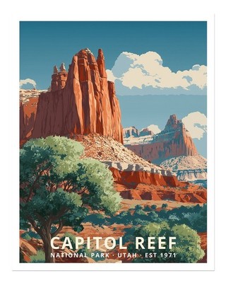 Vintage Stil Capitol Reef Wandbild Poster Premium Qualität Wohndeko