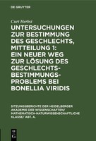 Untersuchungen Zur Bestimmung Des Geschlechts, Mitteilung 1: Ein Neuer Weg Zur L