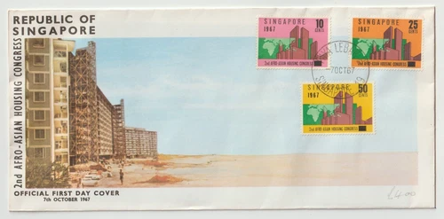 7/10/1967 Singapore FDC - 2nd Aero - Asian Housing Congress - Paya Lebar P/M #2