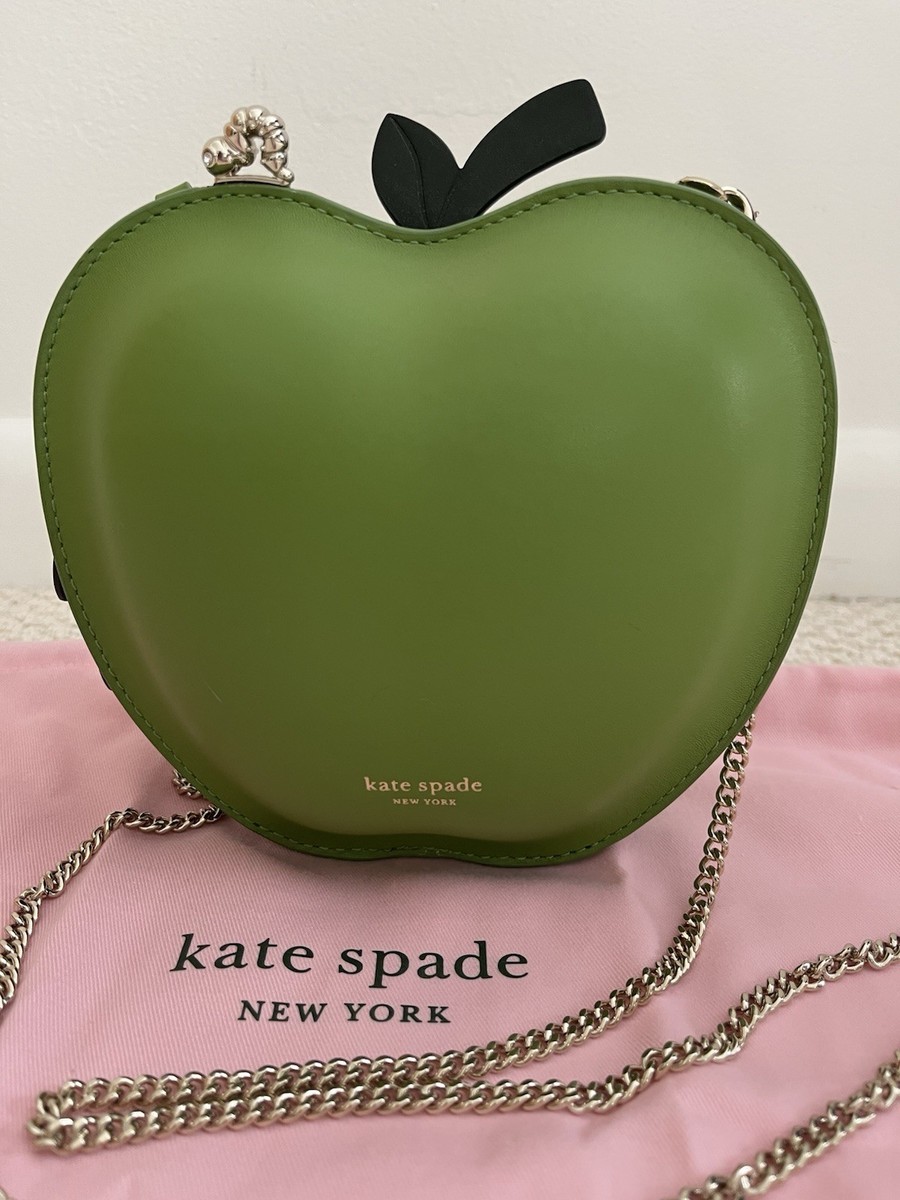 NWT KATE SPADE Picnic Green Apple Worm Chain Crossbody Novelty