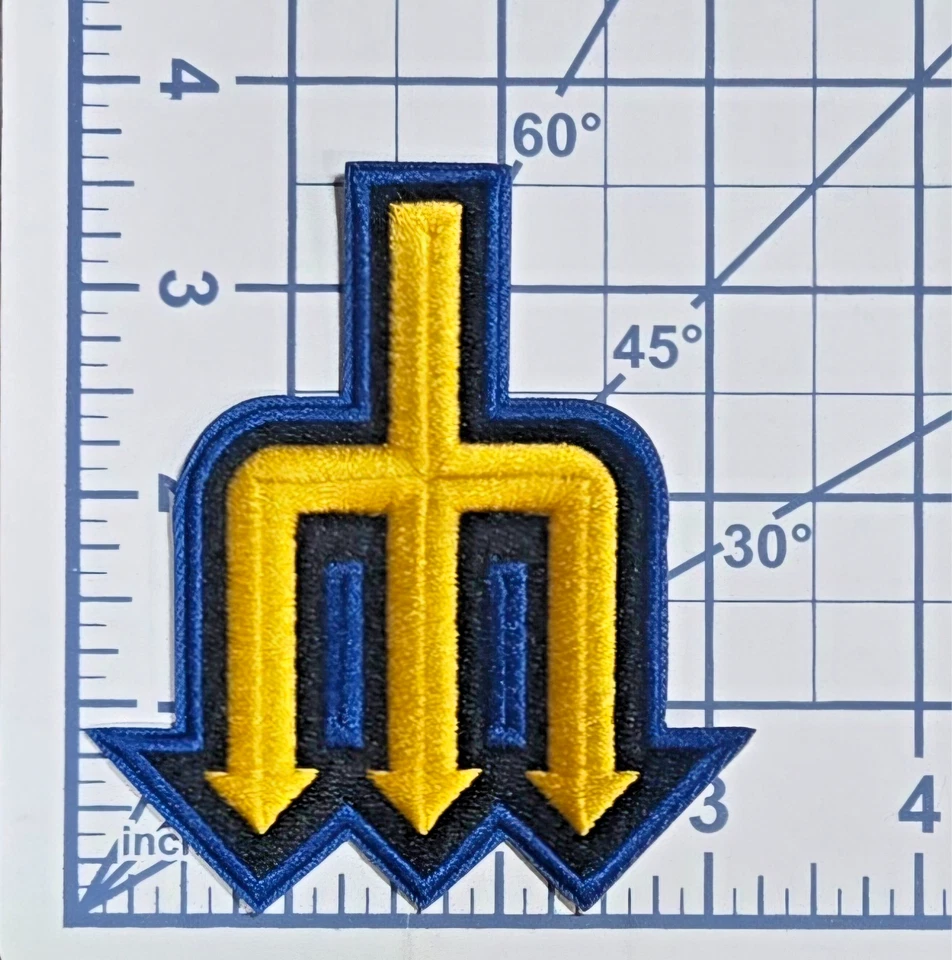 Seattle Mariners 3 1/2" Trident Iron /Sew On Embroidered Patch~ Free Tracking!