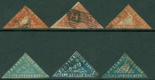 Cape of Good Hope 1861 'Woodblocks' on laid paper. SG 13, 13a, 13b, 14, 14d...