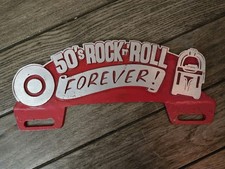 50s Rock N Roll Forever License Plate Topper Vintage Hot Rod Car Club Plaque 50s Rock N Roll Forever License Plate Topper Vintage Hot Rod Car Club Plaque