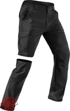 Mens Convertible Hiking Pants Quick Dry Water Resistant Zip Off Cargo