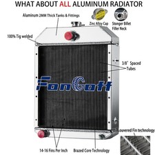 3-Core Radiator FIT Case 1845 1845B 1845S 480D 480LL 580D 580SD 584D 585D 586D;