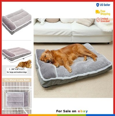 Large Dog Bed with Pillow Super Soft Pet Bed for Crate Kennel Medium Jumbo