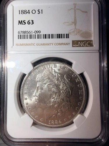 1884-O Morgan Silver Dollar - NGC MS63 - New Orleans Mint