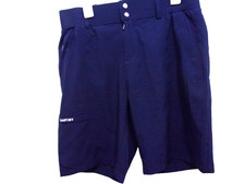 Women's Satiny Golf Outdoor Shorts Size XL Bermuda Blue Zip Pockets Stretch