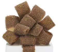 1 1/2"W X 5YDS BROWN GLITTER MOSS RIBBON