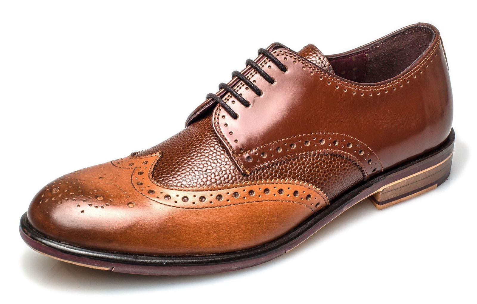 SAOLA London Brogues Lincoln scarpe da derby da uomo suola in pelle a 5 occhi