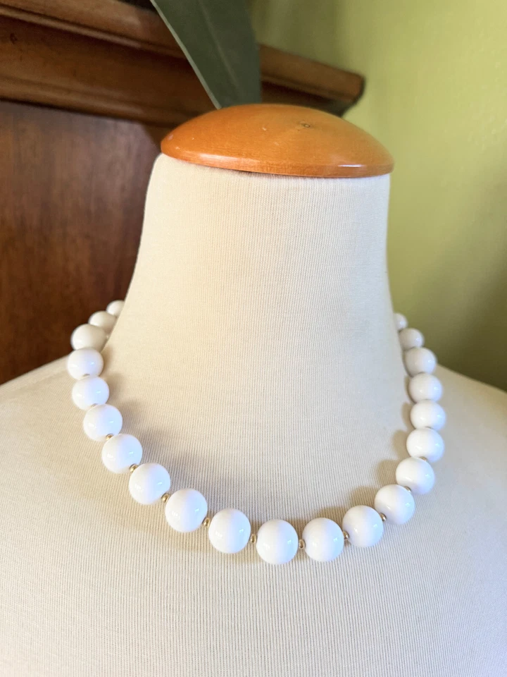 CONJUNTO de 3 collar MONET marcado blanco como la nieve verde diseñador moda elegante Foto 4 de 4