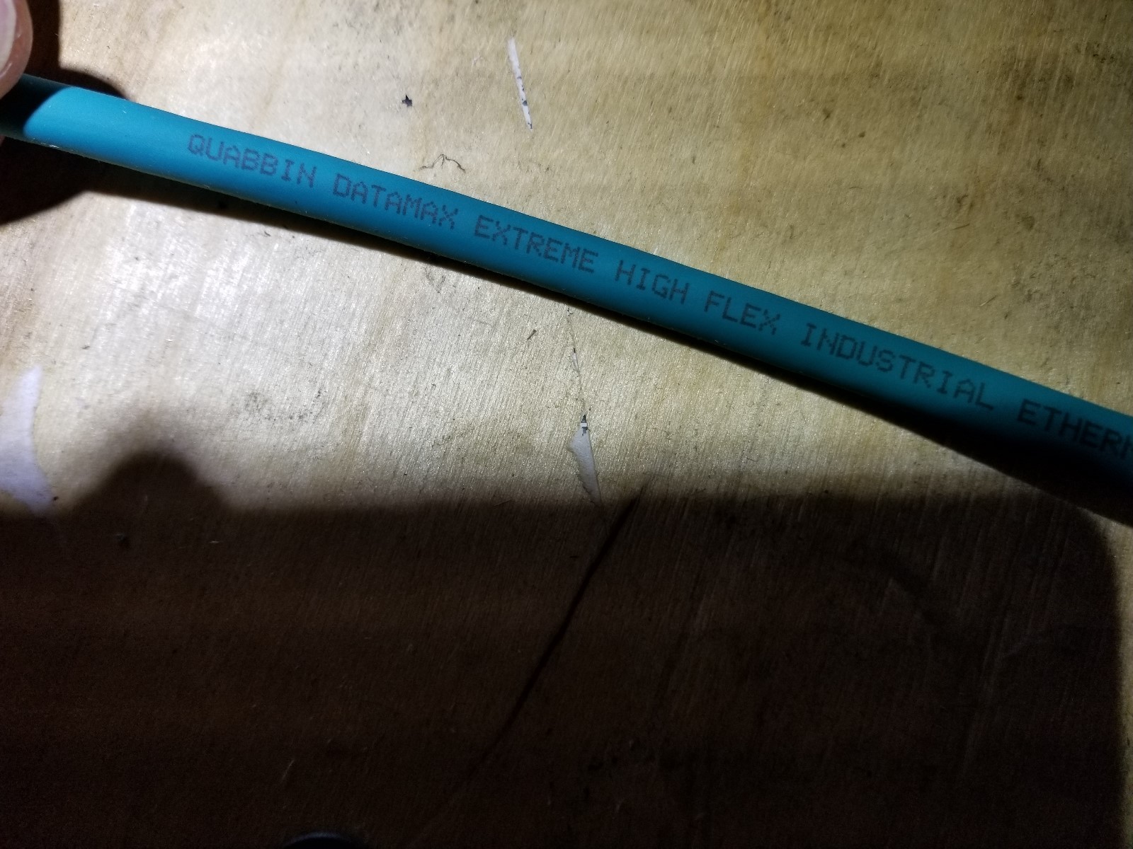 Quabbin 5026 Cat6A Shielded Datamax Extreme Industrial Network Cable Teal /50ft