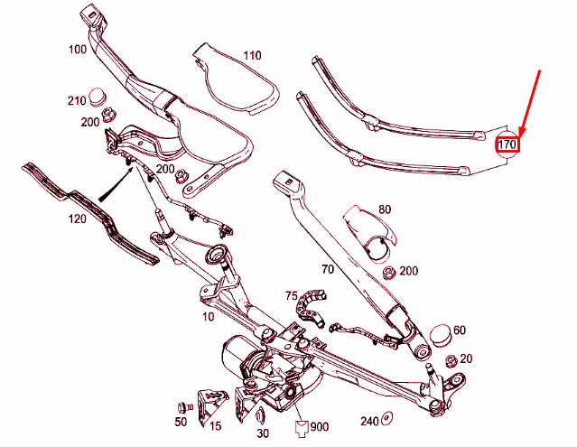 OEM Mercedes-Benz SL R231 Front Wiper Blade Set RHD A2318201145 