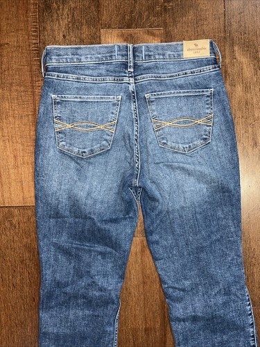 Abercrombie Kids Distressed High-Rise Straight Jeans Girls Sz 15/16 Blue Denim - Picture 11 of 19