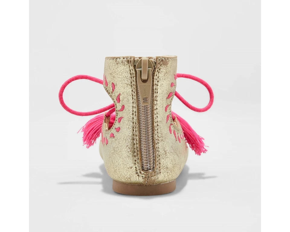 Sapatilhas de balé infantis genuínas para meninas da Oshkosh Trinity - Douradas novas com etiquetas - Imagem 4 de 4