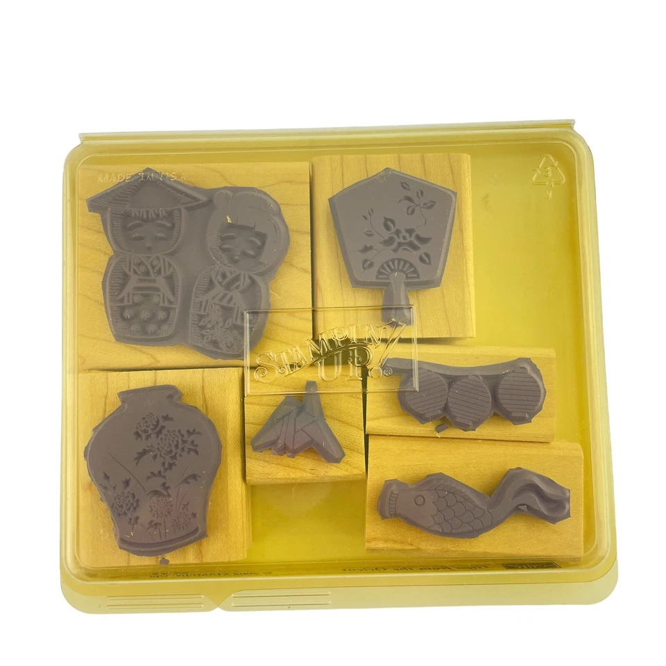 Conjunto de estampación REGALOS DEL ORIENTE Muñeca Kokeshi Jarrón Linterna Origami Grúa Koi Foto 4 de 4