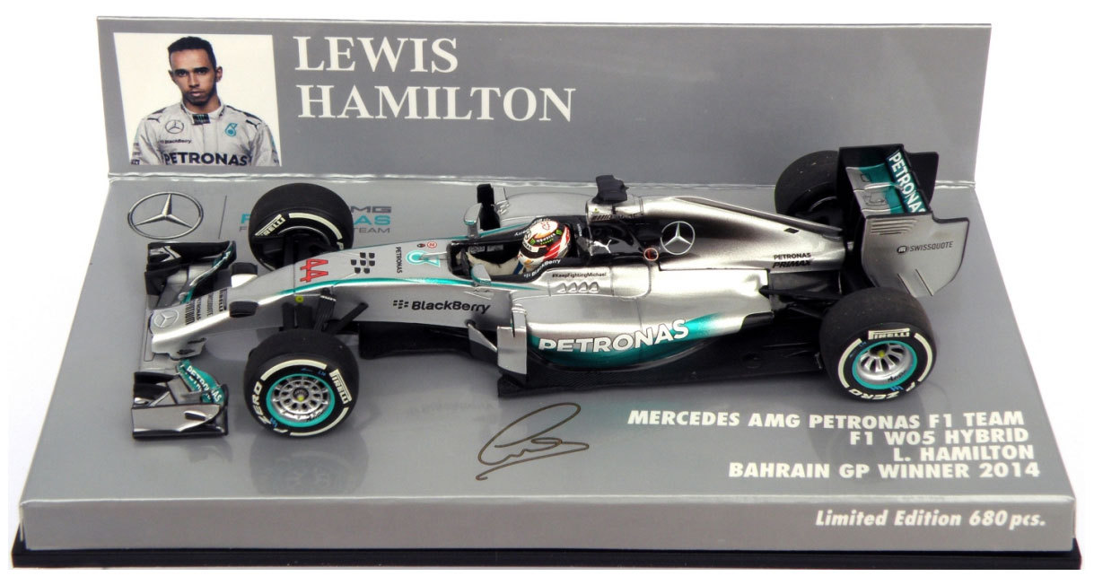Minichamps Mercedes W05 Bahrain GP 2014 - Lewis Hamilton World Champion 1/43