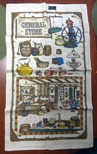 Kay Dee General Store Tea Towel Wall Hanging ~ 30" x 17" - NWT