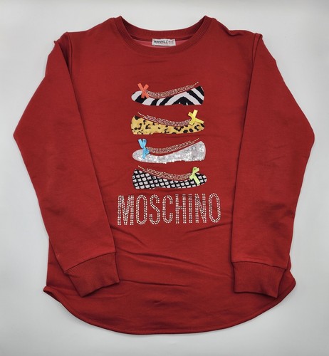 Moschino Girls’ Signature Designer Applique Cotton Top Sz 12/13 Years Pre-owned - Picture 2 of 6